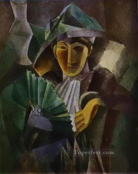 Mujer con abanico 1909 Pablo Picasso Pinturas al óleo